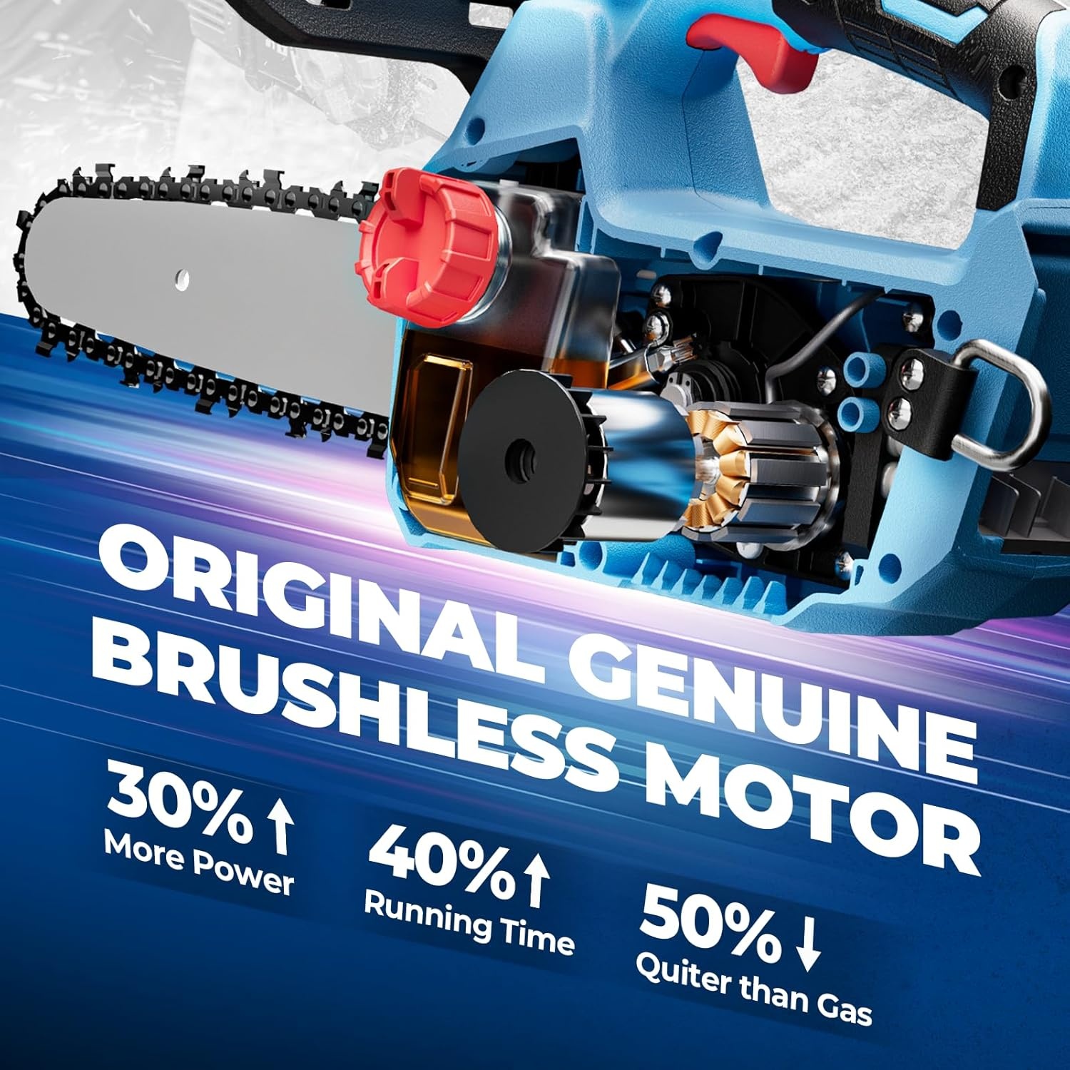 image:imageBattery amp Charger Not Included Dong Cheng 12 Inch Brushless Cordless Chainsaw 20V 12ms Chain Speed ToolFree Tensioning Auto Oiler amp Chain Brake for Wood Cutting amp Tree TrimmingTool only