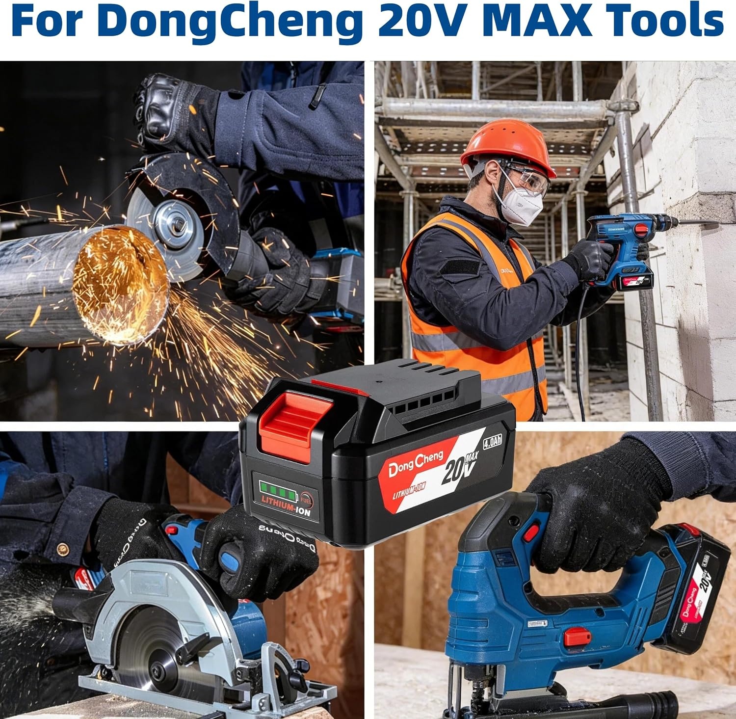 image:imageDong Cheng 18V 20V MAX 40Ah Lithumion Battery Pack Power Tools Model FFBL204040Ah FFBL2040