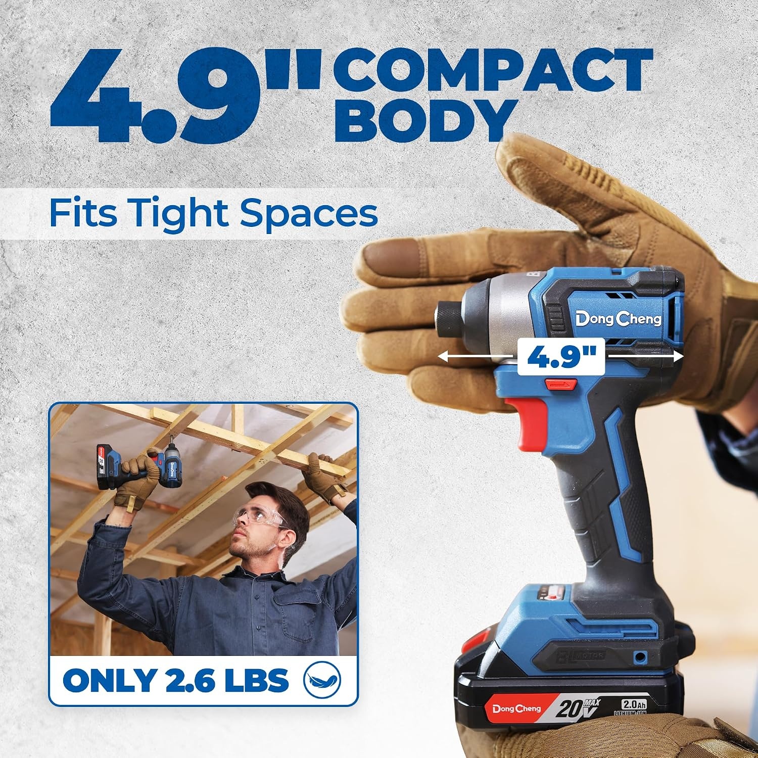 image:imageDong Cheng 20V 14 Hex Brushless Impact Driver 1460 inlbs Cordless Impact Driver with 20Ah Batteries 3Speed 49 Compact Impact Driver for Cabinetry Deck Building amp HVAC Installation1460 inlbs 1x Battery