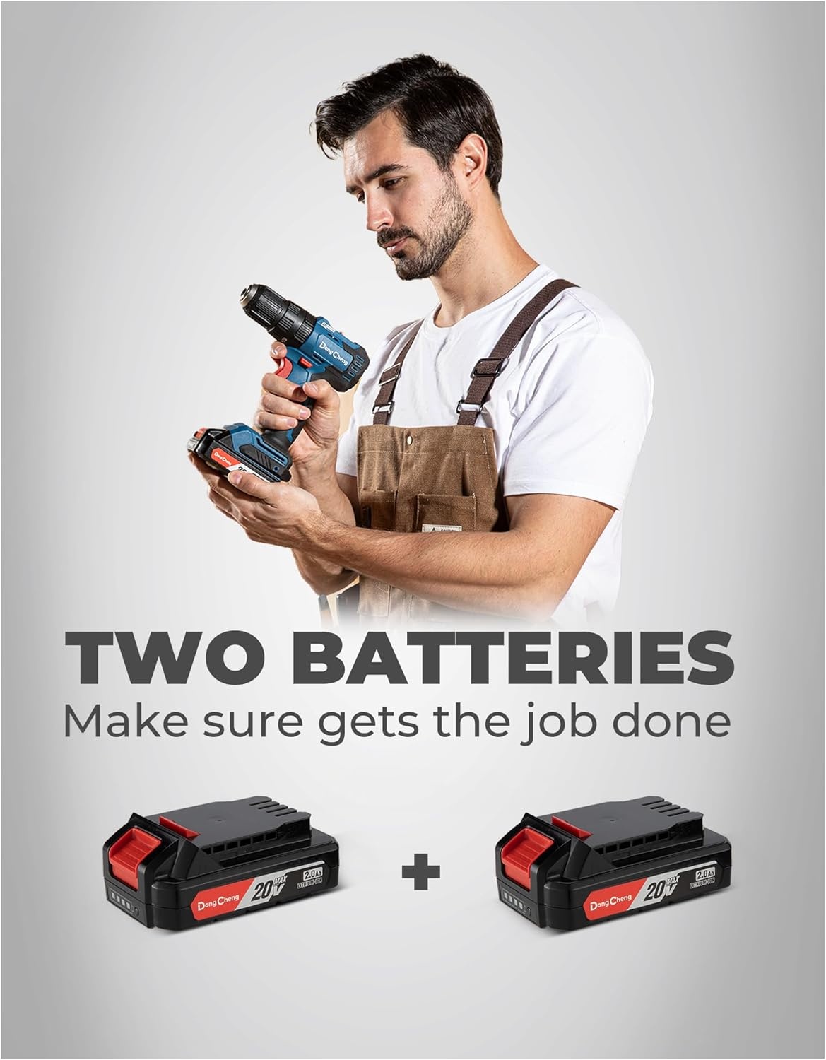 image:imageDong Cheng 20V Brushless Heavyduty Impact Drill 443 inlbs 27000 IPM 12 Keyless Metal Chuck 2011 Clutch Cordless Hammer Drill with 2 Battery Kit for Drilling Brick Wall Metal Wood443inlbs Impact Drill