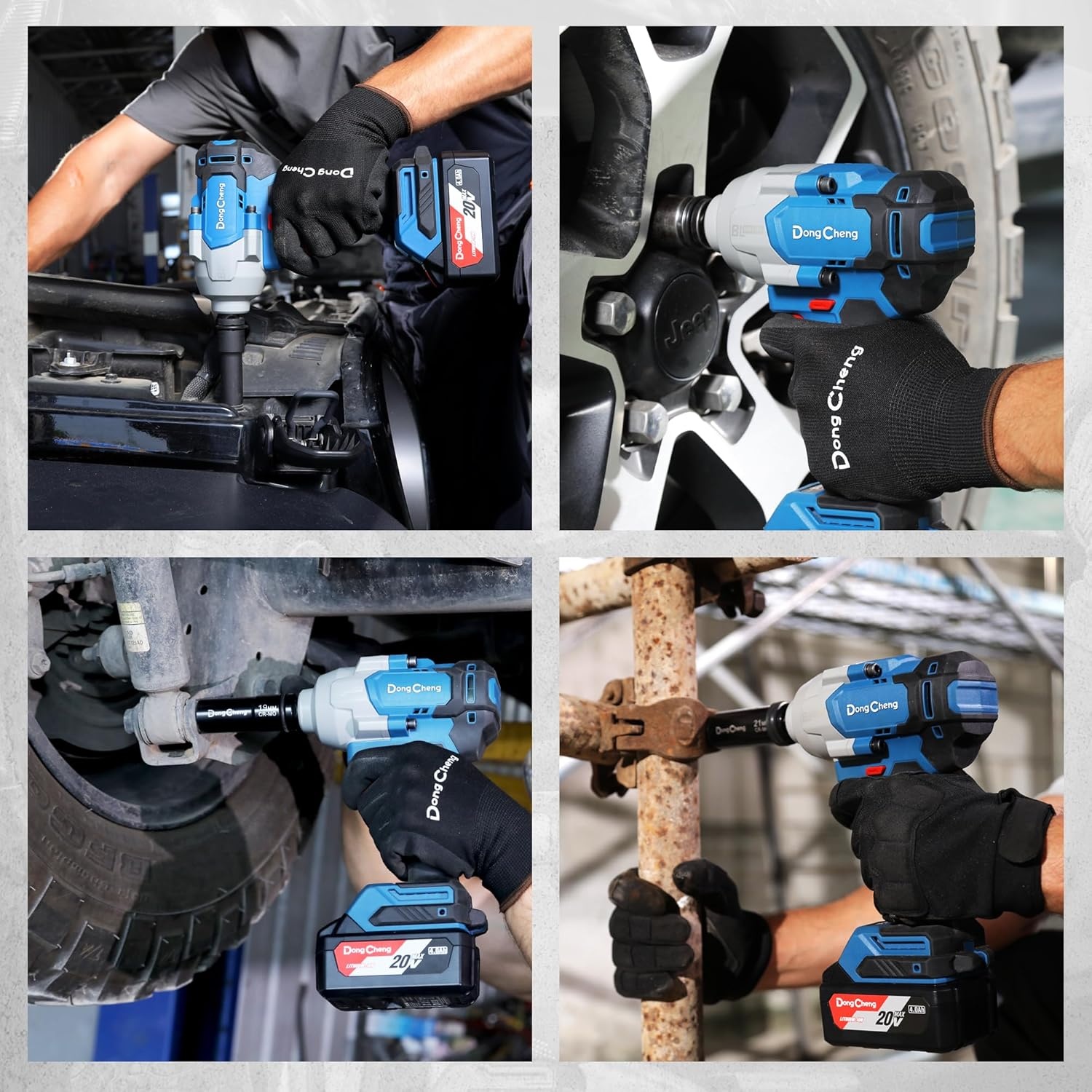 image:imageDong Cheng 20V Brushless Impact Wrench 670 ftlbs 910Nm Max Torque 12 inch 4Speed 2200RPM Cordless Impact Gun with Tool Bag 2x40Ah Battery amp Charger for Bolts on Cars Trucksetc2x40Ah Batteries