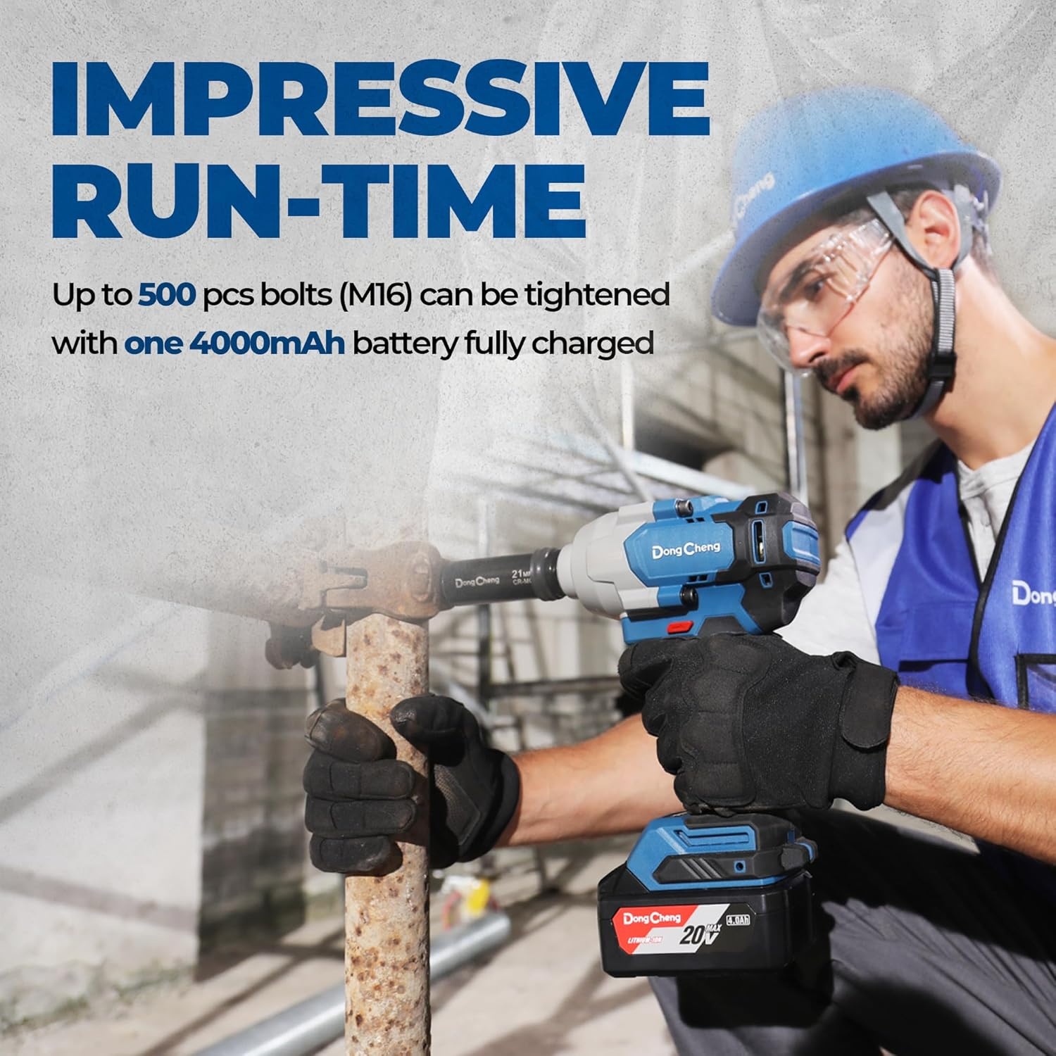 image:imageDong Cheng 20V Brushless Impact Wrench 670 ftlbs 910Nm Max Torque 12 inch 4Speed 2200RPM Cordless Impact Gun with Tool Bag 2x40Ah Battery amp Charger for Bolts on Cars Trucksetc1x40Ah Battery