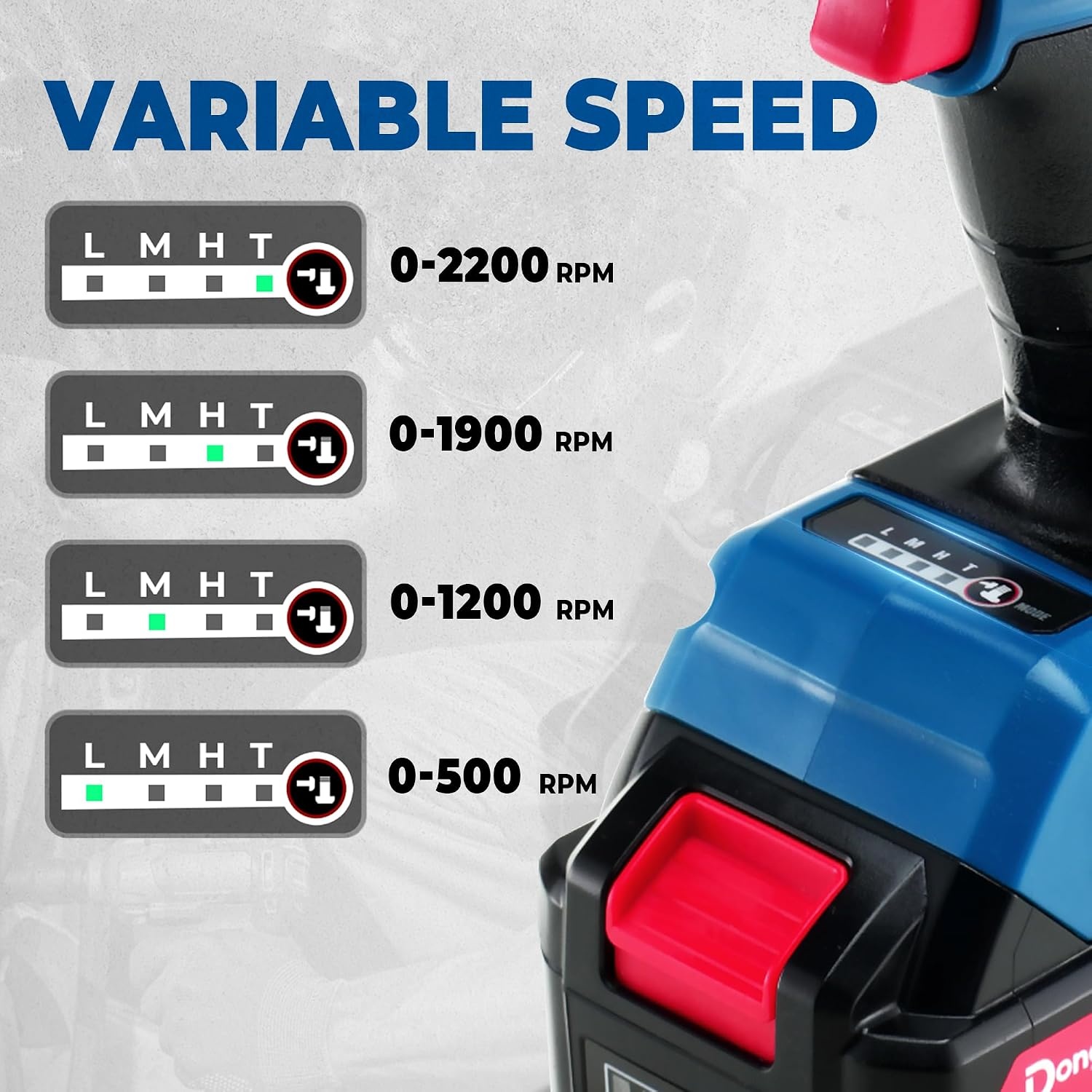 image:imageDong Cheng 20V Brushless Impact Wrench 670 ftlbs 910Nm Max Torque 12 inch 4Speed 2200RPM Cordless Impact Gun with Tool Bag 2x40Ah Battery amp Charger for Bolts on Cars Trucksetc2x40Ah Batteries