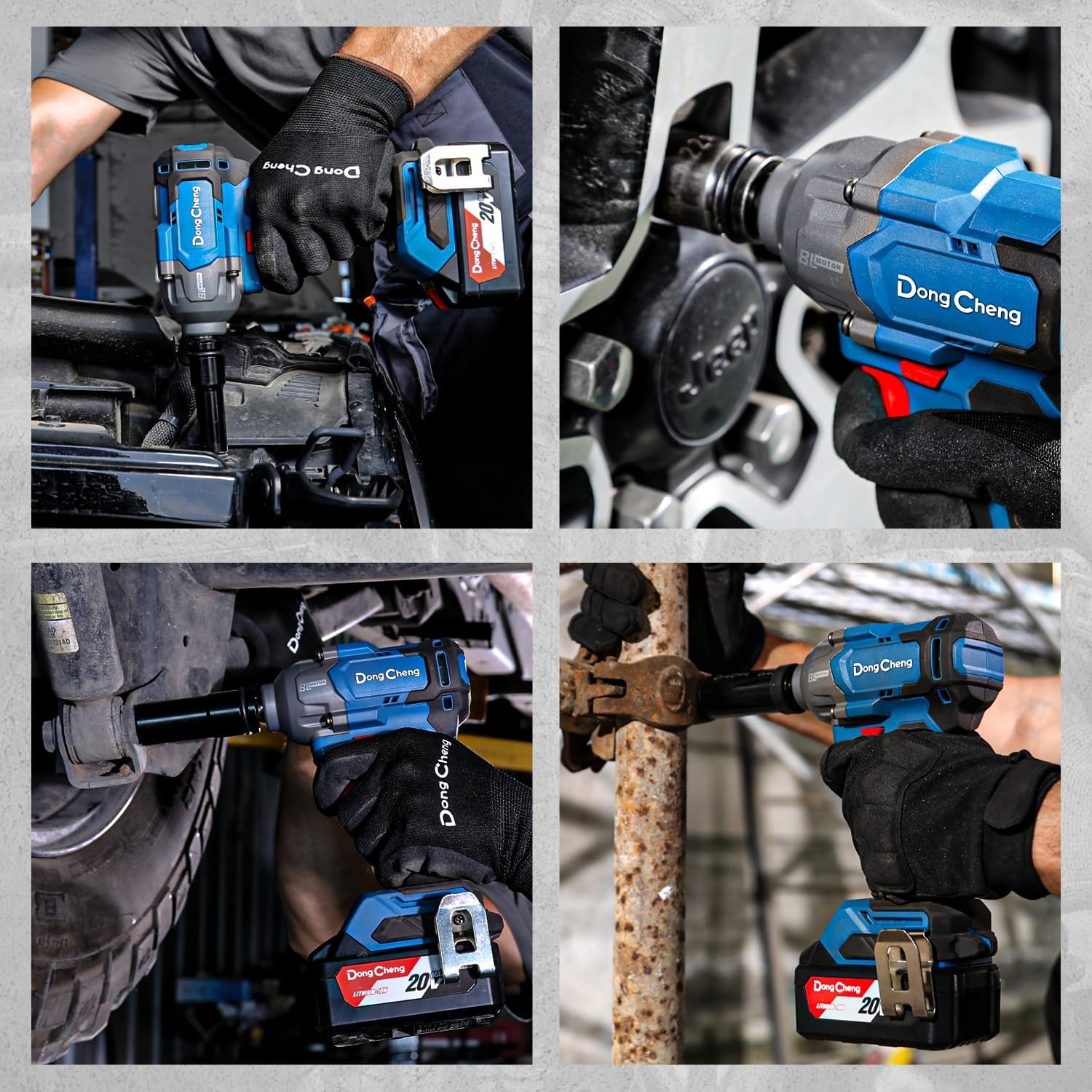image:imageDong Cheng 20V Brushless Impact Wrench Max Torque 503 ftlbs 682 Nm 12 inch with 3 Mode Speed 2400 RPM Cordless Impact Gun Includes 40Ah Battery Charger 5 Impact Sockets and Kit BagOne Battery