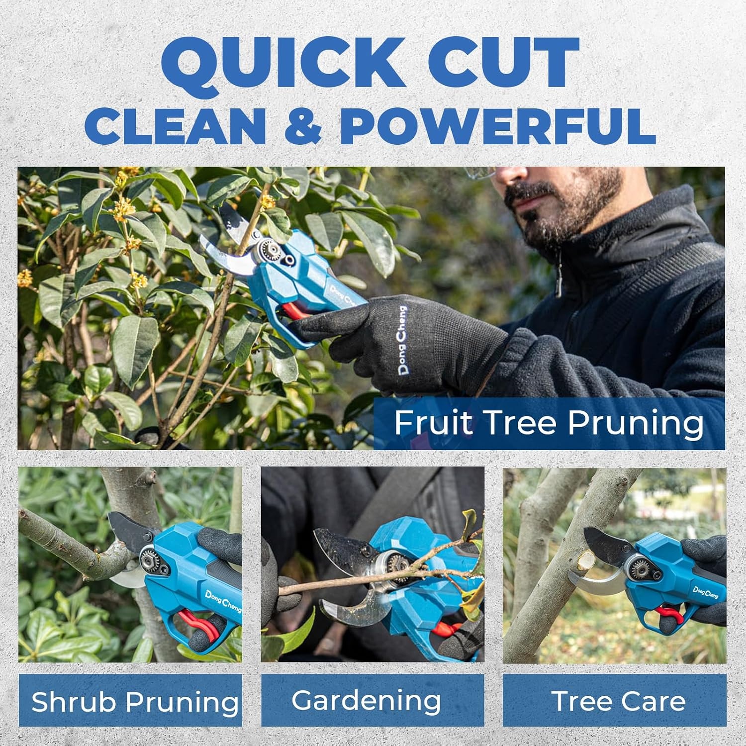 image:imageDong Cheng ArthritisFriendly Electric Pruning Shears 14 Inch Brushless Cordless Secateurs for Weak Hands amp Thick Branches 20Ah Battery Professional Garden Shears for Orchard Vineyard amp BackyardBare Tool