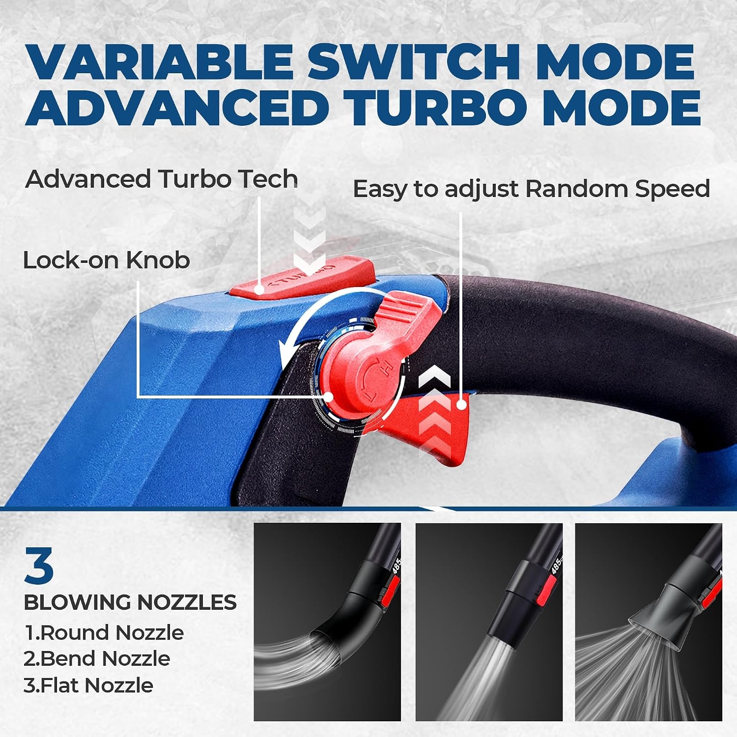 image:imageDong Cheng Brushless 20V Leaf Blower 485 CFM Variable Speed amp Turbo Mode Cordless Leaf Blower with 3 Nozzles Shoulder Strap 40Ah Battery and Charger Blowing Leaves for Patio Lawn amp Garden
