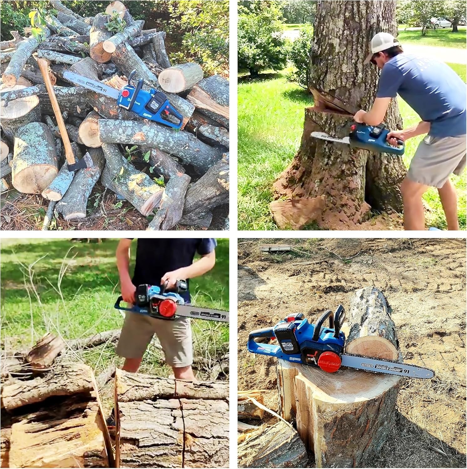 image:imageDongCheng 40V 16Inch Brushless Cordless Chainsaw with 2x40Ah Batteries GasLike Power for Tree Felling Storm Cleanup amp Firewood ToolFree Tension Quiet Electric Saw for Homeowners amp Farm UseChainsaw