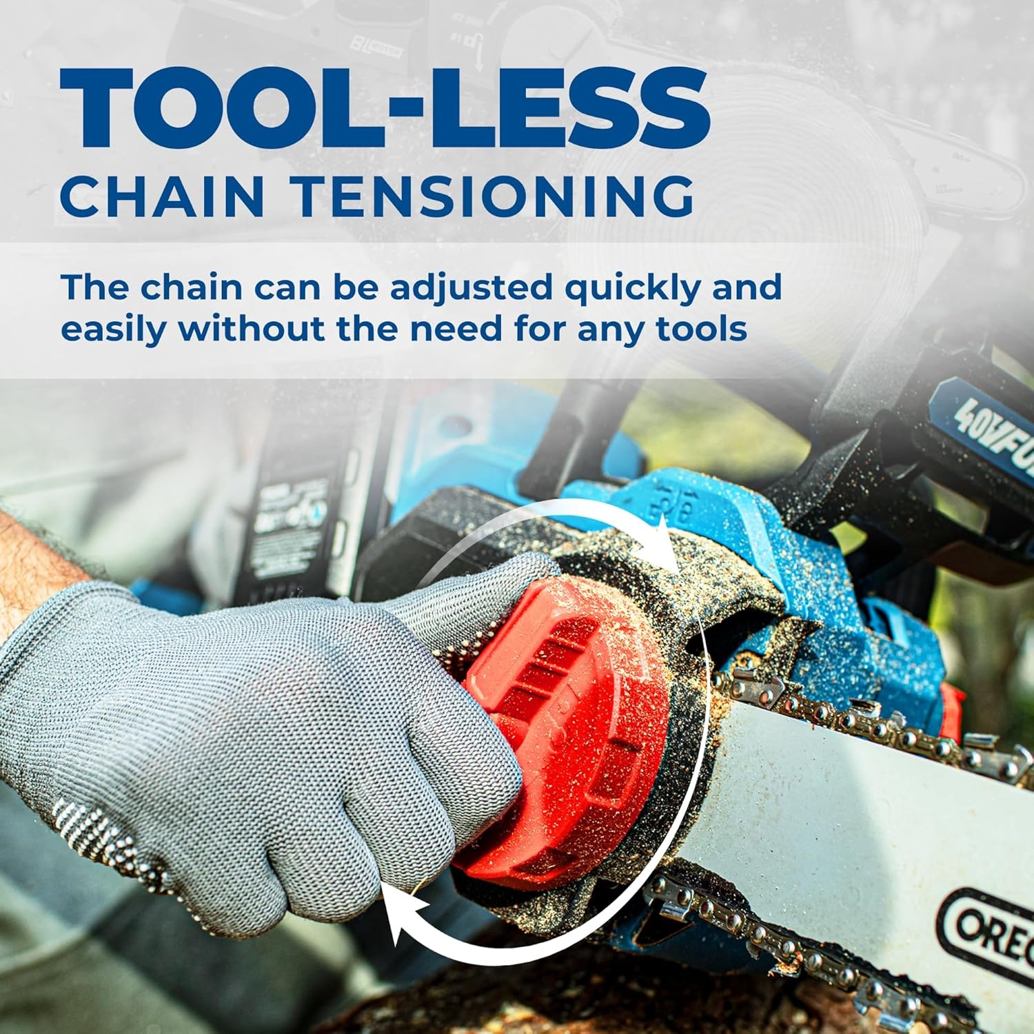 image:imageDongCheng 40V 16Inch Brushless Cordless Chainsaw with 2x40Ah Batteries GasLike Power for Tree Felling Storm Cleanup amp Firewood ToolFree Tension Quiet Electric Saw for Homeowners amp Farm UseChainsaw