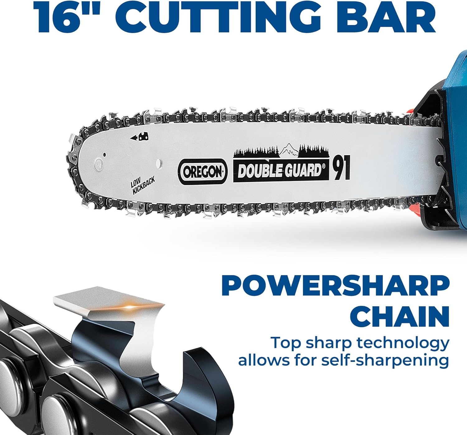 image:imageDongCheng 40V 16Inch Brushless Cordless Chainsaw with 2x40Ah Batteries GasLike Power for Tree Felling Storm Cleanup amp Firewood ToolFree Tension Quiet Electric Saw for Homeowners amp Farm UseChainsaw