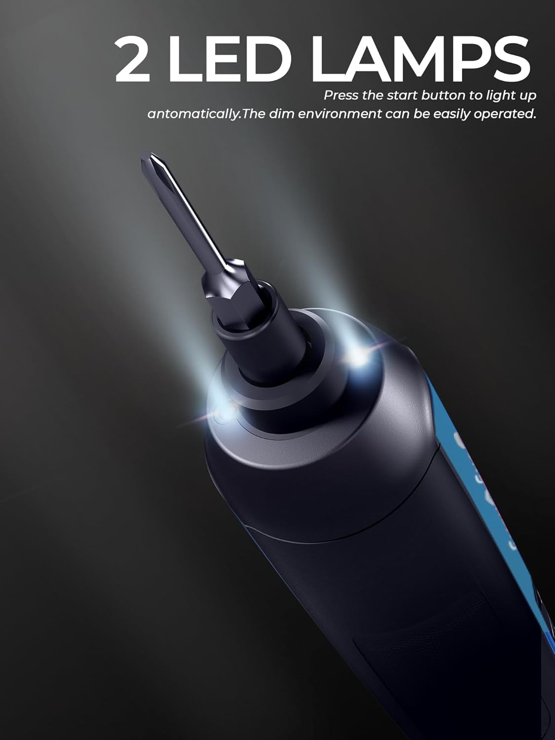 image:imageDongCheng 4V Cordless Electric Screwdriver 2000mAh Battery Powered Rechargeable Screwdriver with 3 Torque Setting Up to 5Nm 300RPM Dual LED Lights 8pcs 2Inch Magnetic Screw Bits for Home DIY
