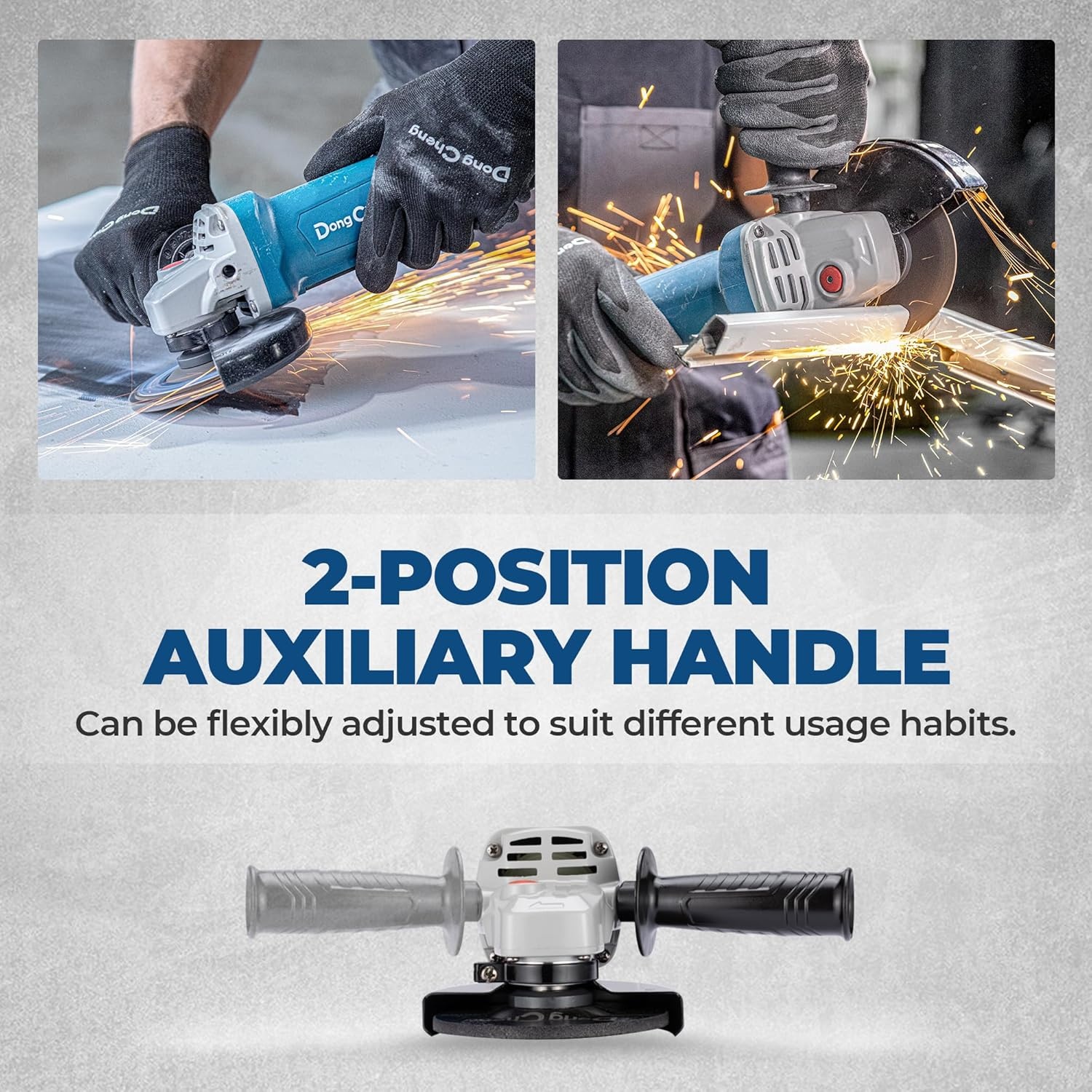 image:imageDongCheng Angle Grinder 412 inch 67Amp Paddle Switch 11800RPM Power Electric Grinder Tools with Cutting amp Grinding Wheels Flap Discs Auxiliary Handle for Metal amp Rust Removal BeginnerFriendly