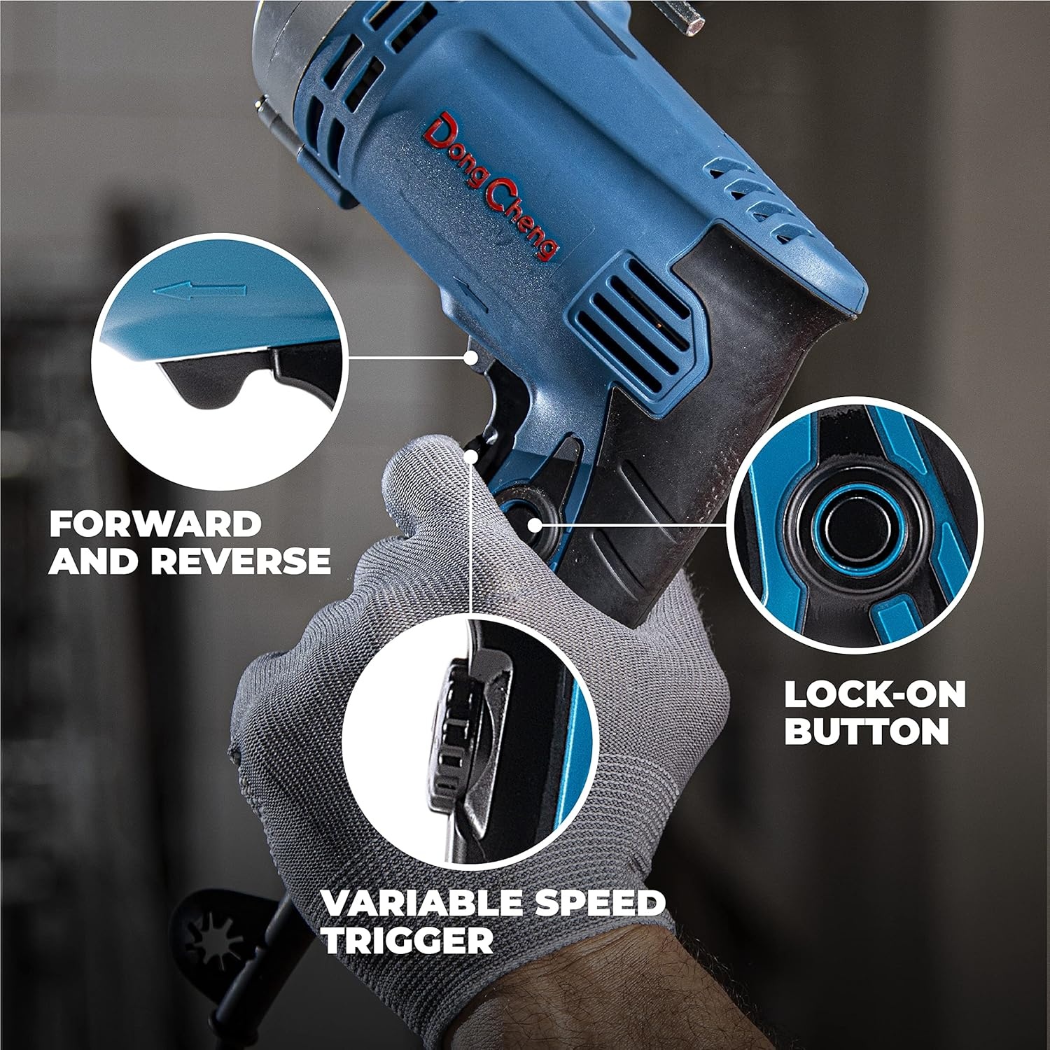 image:imageDongCheng Hammer Drill 6A12 Inch Keyed Chuck 03000 RPM45000 BPM Impact Drill with 15PCS Drilling Bits for Brick Wall Metal amp Wood DZJ0513