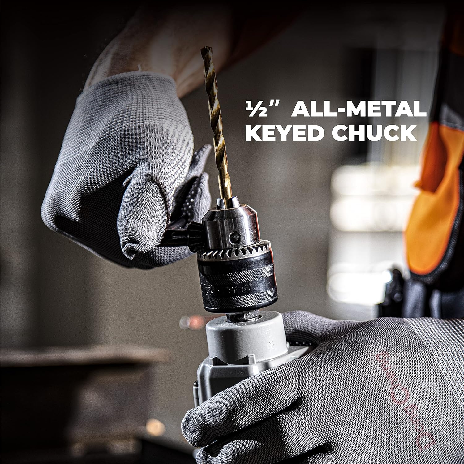 image:imageDongCheng Hammer Drill 6A12 Inch Keyed Chuck 03000 RPM45000 BPM Impact Drill with 15PCS Drilling Bits for Brick Wall Metal amp Wood DZJ0513