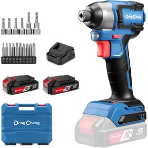 Dong Cheng 20V 1/4″ Hex Brushless Impact Driver, 1460 in-lbs Cordless Impact Driver with 2.0Ah Batteries, 3-Speed, 4.9″ Compact Impact Driver for Cabinetry, Deck Building & HVAC Installation(1460 in-lbs  2x Battery)