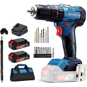 Dong Cheng 20V Brushless Heavy-duty Impact Drill, 443 in-lbs, 27000 IPM, 1/2″ Keyless Metal Chuck, 20+1+1 Clutch, Cordless Hammer Drill with 2 Battery Kit for Drilling Brick Wall, Metal, Wood(443in-lbs Impact Drill)