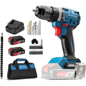 Dong Cheng 20V Brushless Heavy-duty Impact Drill, 443 in-lbs, 27000 IPM, 1/2″ Keyless Metal Chuck, 20+1+1 Clutch, Cordless Hammer Drill with 2 Battery Kit for Drilling Brick Wall, Metal, Wood(531in-lbs Impact Drill)