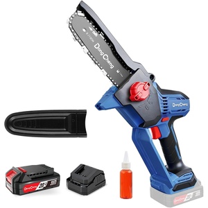 DongCheng 20V Brushless Mini Chainsaw, 6-Inch Cordless Electric Chain saw with Auto Oiler, Tool-Free Chain Tension, Lithium-ion Battery & Charger, 24000RPM for Wood Cutting, Tree Trimming, DIY